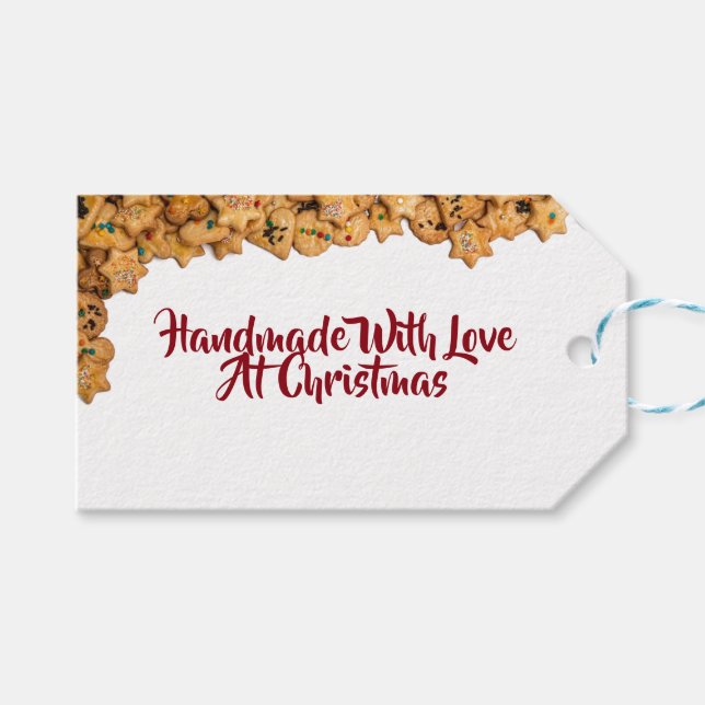 Fabricado a mano con amor en la etiqueta Navidad (Frente (Horizontal))