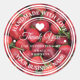 Fabricado a mano con amor | Etiqueta de fresa Grac