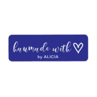 Fabricado a mano con amor | Etiqueta de monograma