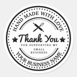 Fabricado a mano con amor | gracias | pegatina de 