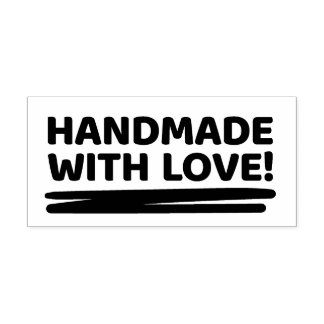 Fabricado a mano con amor Sello de autograbado par