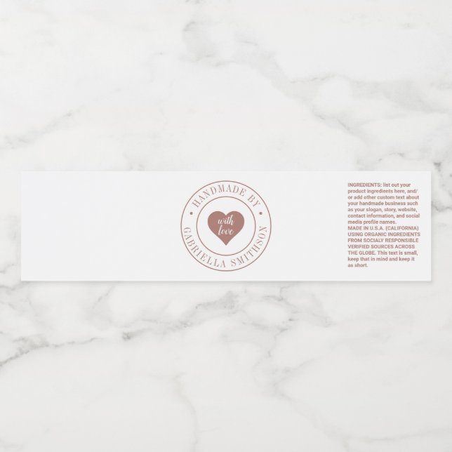 Fabricado a mano con la etiqueta de envolvimiento  (Etiqueta única)