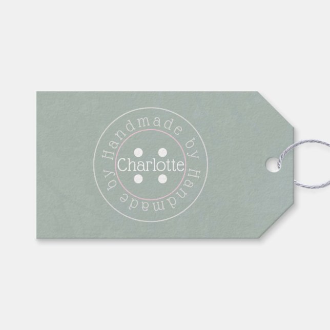 Fabricado a mano con la etiqueta de regalo del bot (Frente (Horizontal))