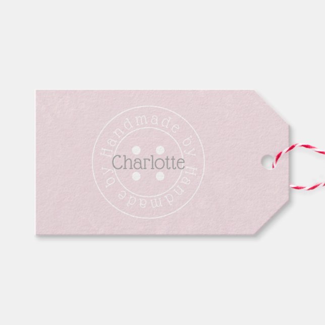 Fabricado a mano con la etiqueta de regalo del bot (Frente (Horizontal))