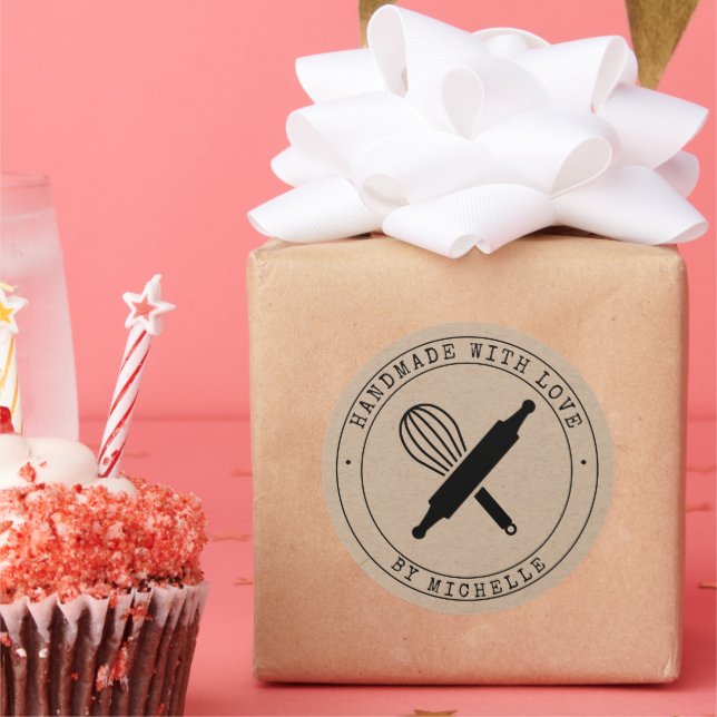 Fabricado a mano con Pegatina personalizado de hor (Fiesta)