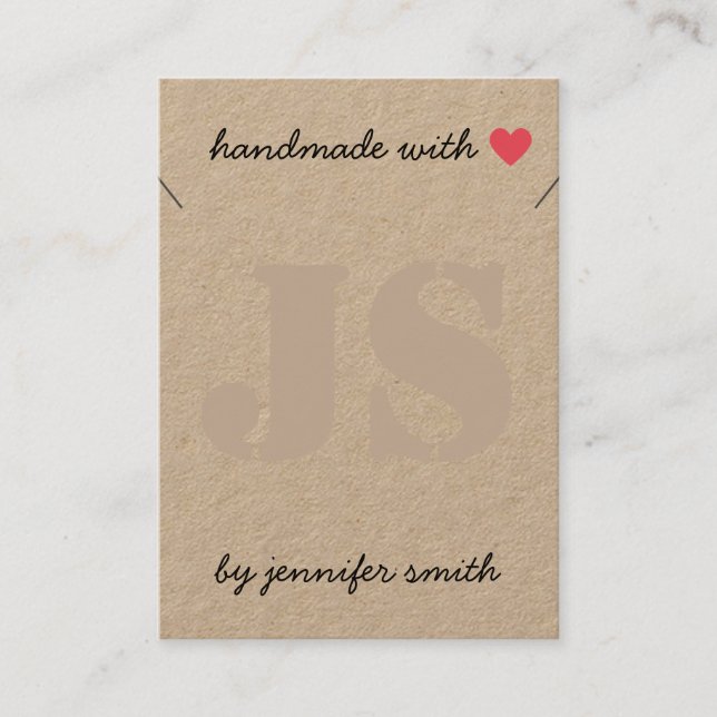 Fabricado a mano con soporte para tarjeta de visua (Anverso)