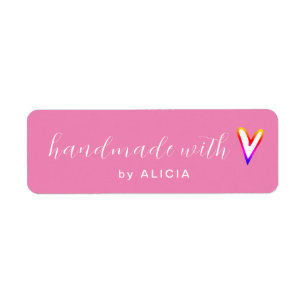 Fabricado a mano con un producto de amor Etiqueta