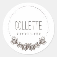 Fabricado a mano por Floral Laurel Logo Etiqueta d