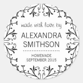 Fabricado con amor Etiquetas de regalo caseras par