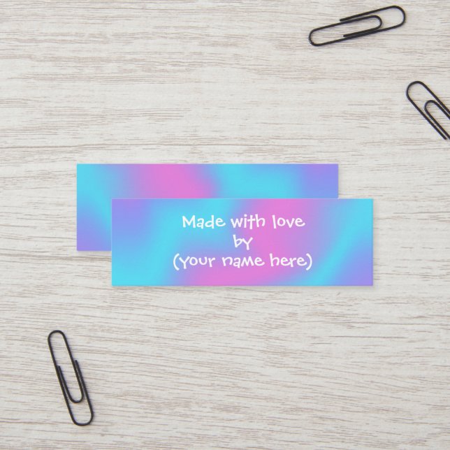 Fabricado con amor Mini tarjeta de visita personal (Anverso/Reverso In Situ)