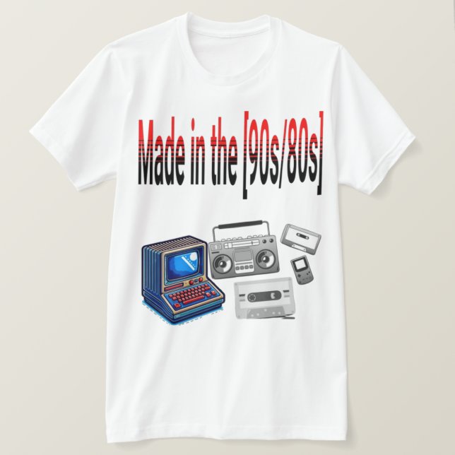 Fabricado en los años 90 - 80 con camisetas retro  (Anverso del diseño)