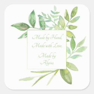 Fabricado por etiqueta manual con un follaje acuar