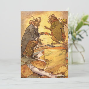 Fábula vintage de Esopo, Ratón de Campo, Ratón de 