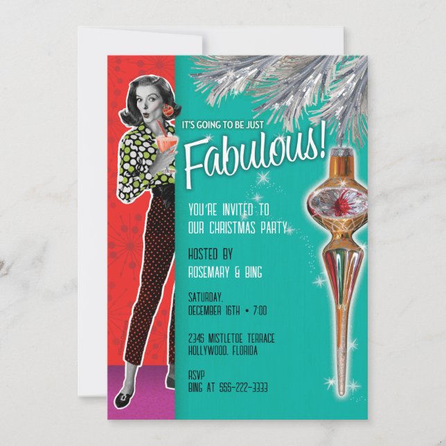 Fabulosa invitación a fiestas de Navidades (Anverso)