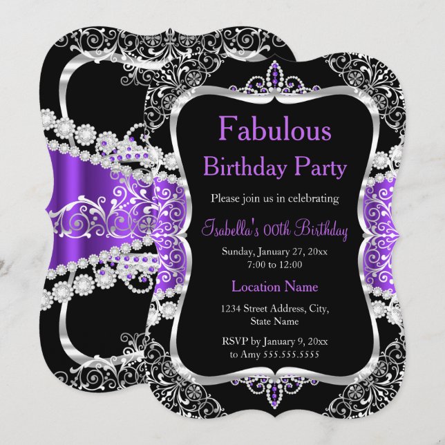 Fabulosa invitación a la fiesta negra de la plata  (Anverso / Reverso)