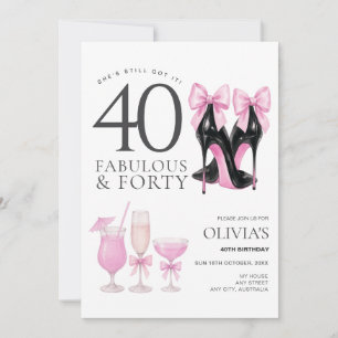 Fabulosa Invitación de cumpleaños de 40 tacones al