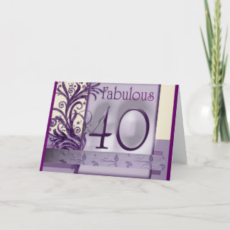 Fabulosa tarjeta de 40 cumpleaños