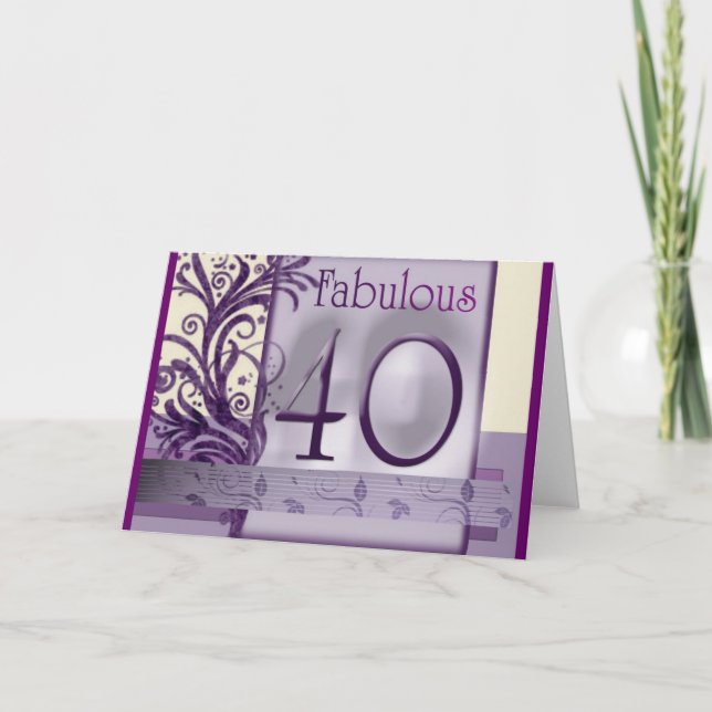 Fabulosa tarjeta de 40 cumpleaños (Anverso)