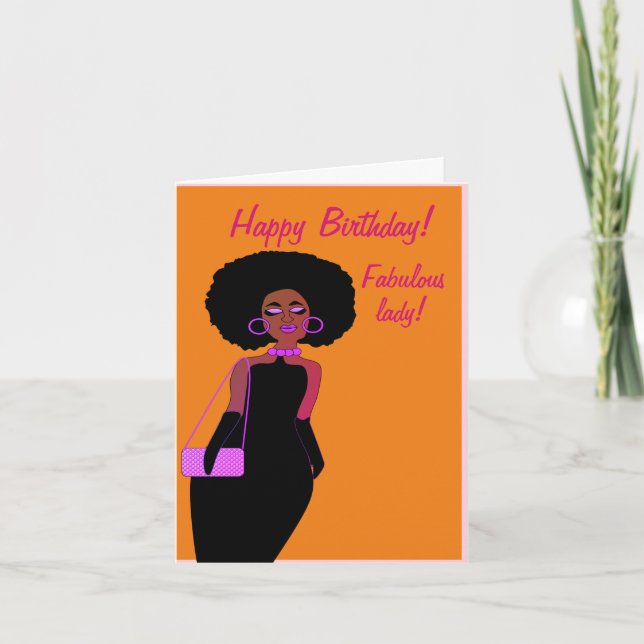 Fabulosa tarjeta de cumpleaños de African American (Anverso)