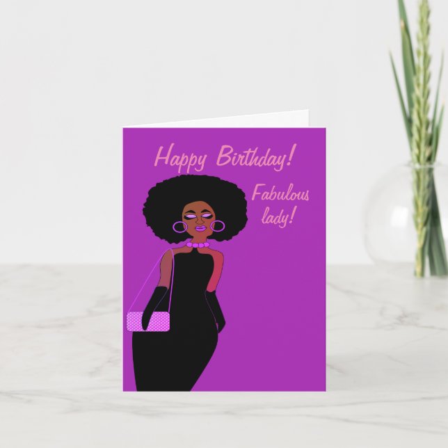 Fabulosa tarjeta de cumpleaños de African American (Anverso)