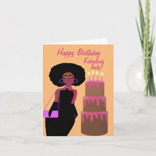 Fabulosa tarjeta de cumpleaños de African American