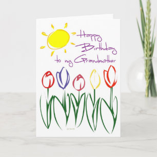 Fabulosa tarjeta de cumpleaños de Tulip Sketch par