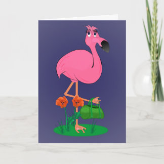 Fabulosa tarjeta de saludo Flamingo