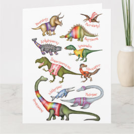 Fabulosa tarjeta en blanco de dinosaurios