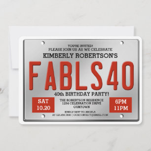 Fabulosas 40 invitaciones de cumpleaños a la placa