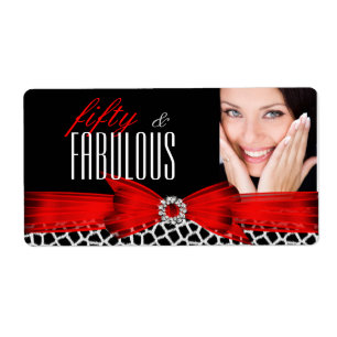 Fabulosas etiquetas de botellas 50 Wild Red Black 