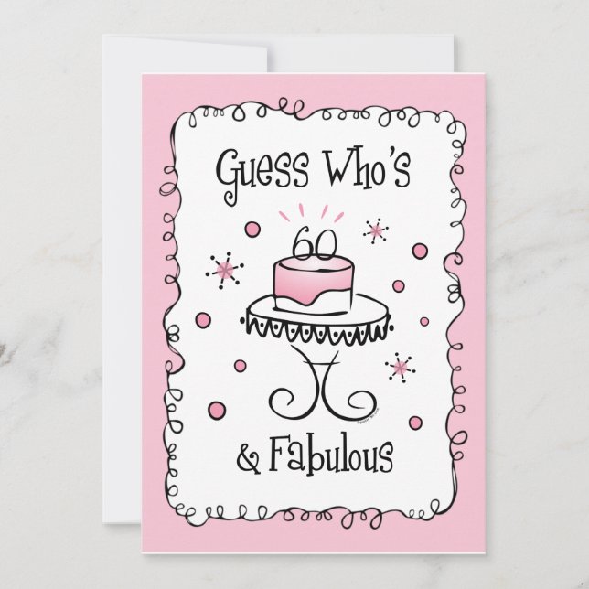 Fabulosas invitaciones de cumpleaños de 60 Persona (Anverso)
