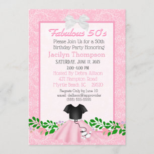 Fabulosas invitaciones de cumpleaños de Poodle Ski