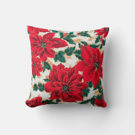 Fabulosas Poinsettias Rojas Almohada decorativa