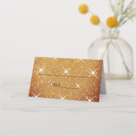 Fabulosas tarjetas de mesa de boda purpurina dorad