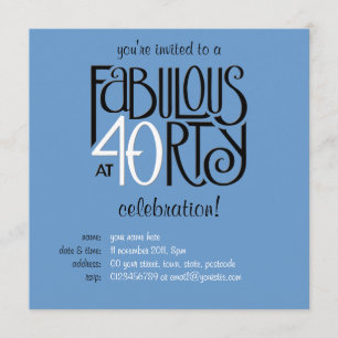 Fabuloso 40 invitaciones de cumpleaños en blanco n