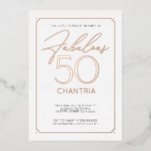 Fabuloso 50 Elegante Invitación al Relieve metaliz