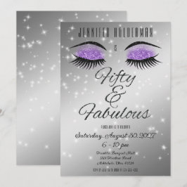 Fabuloso 50 Invitación a los ojos de Black Purple 
