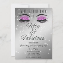 Fabuloso 50 Invitación a los ojos de glam negro de