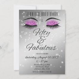 Fabuloso 50 Invitación a los ojos de glam negro de