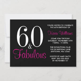 Fabuloso 60.ª Invitación a la fiesta de cumpleaños