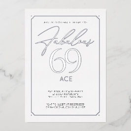 Fabuloso 69 Elegante Invitación al Relieve metaliz