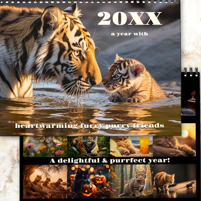 Fabuloso calendario de gatos de amigos (A beautiful calendar with cats: great and small, adorable, on the hunt, relaxing, funny and more)
