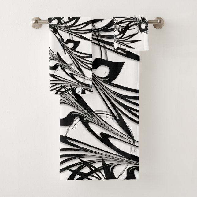 Fabuloso diseño de helechos blancos y negros (In situ)