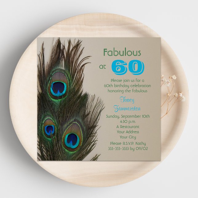 Fabuloso en la 60 Invitación de fiesta de cumpleañ (Subido por el creador)