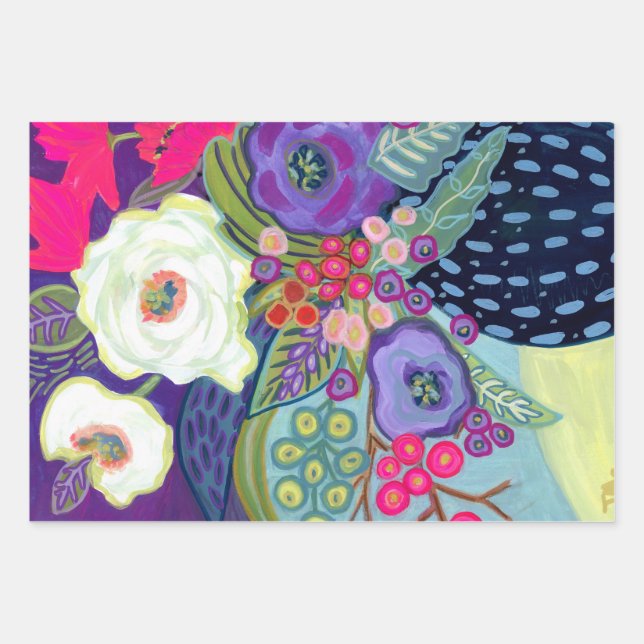 Fabuloso: Hojas de papel de envolver con flores (3 (Anverso)