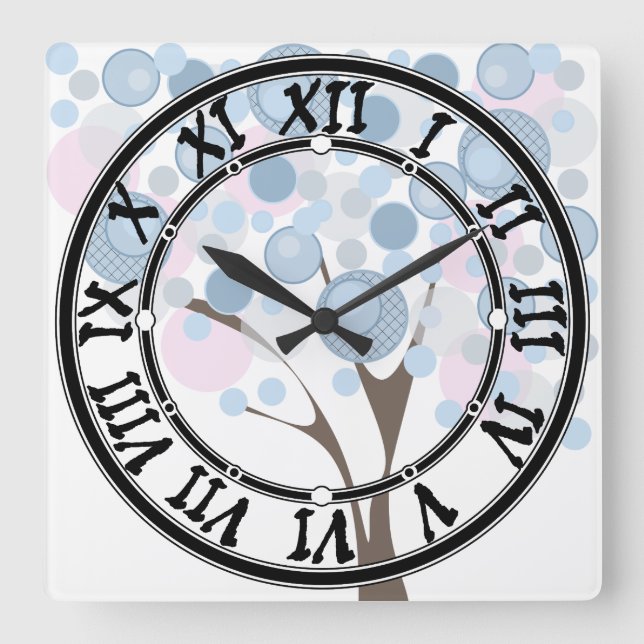 Fabuloso, madera, reloj cuadrado de pared (Anverso)
