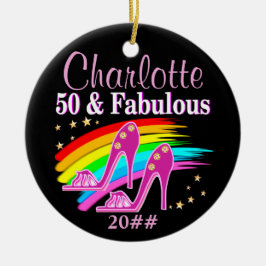 FABULOSO ORNAMENTO PERSONALIZADO 50 CUMPLEAÑOS