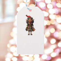 Fabulosos Navidades Etiquetas de regalo Elf White