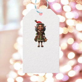 Fabulosos Navidades Etiquetas de regalo Elf White