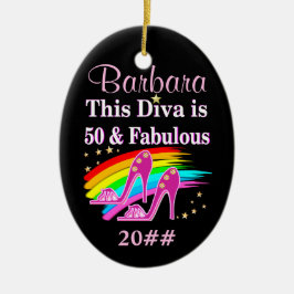 FABULOUS 50º ORNAMENTO PERSONALIZADO Y DE FECHA